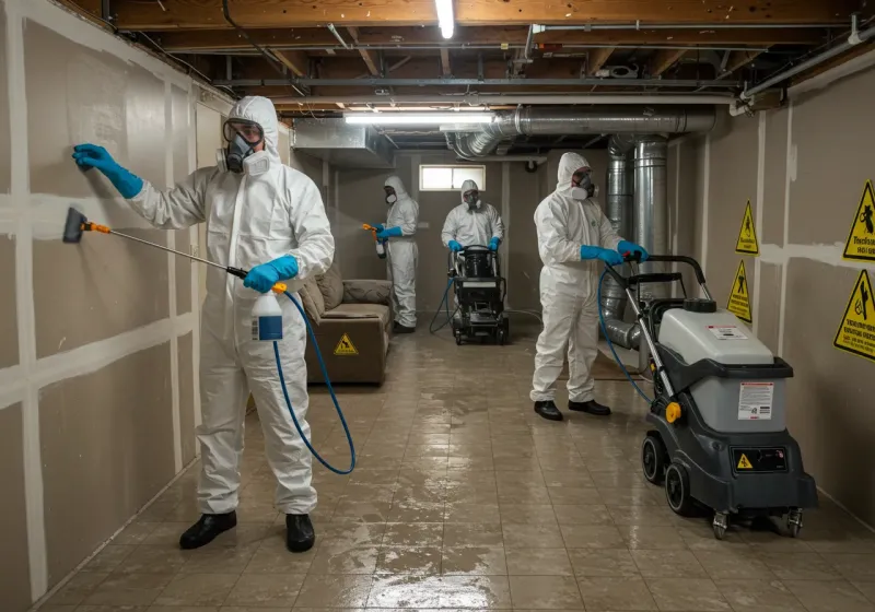 Basement Moisture Removal and Structural Drying process in Britton, SD